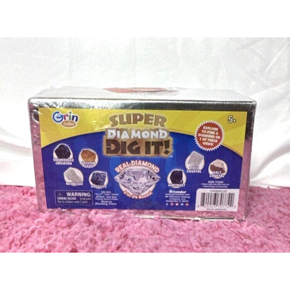 Grin Studios Super Diamond Dig It Real Diamond 1 In 24 Boxes Jewel Gem Box‎ NEW - Picture 2 of 5
